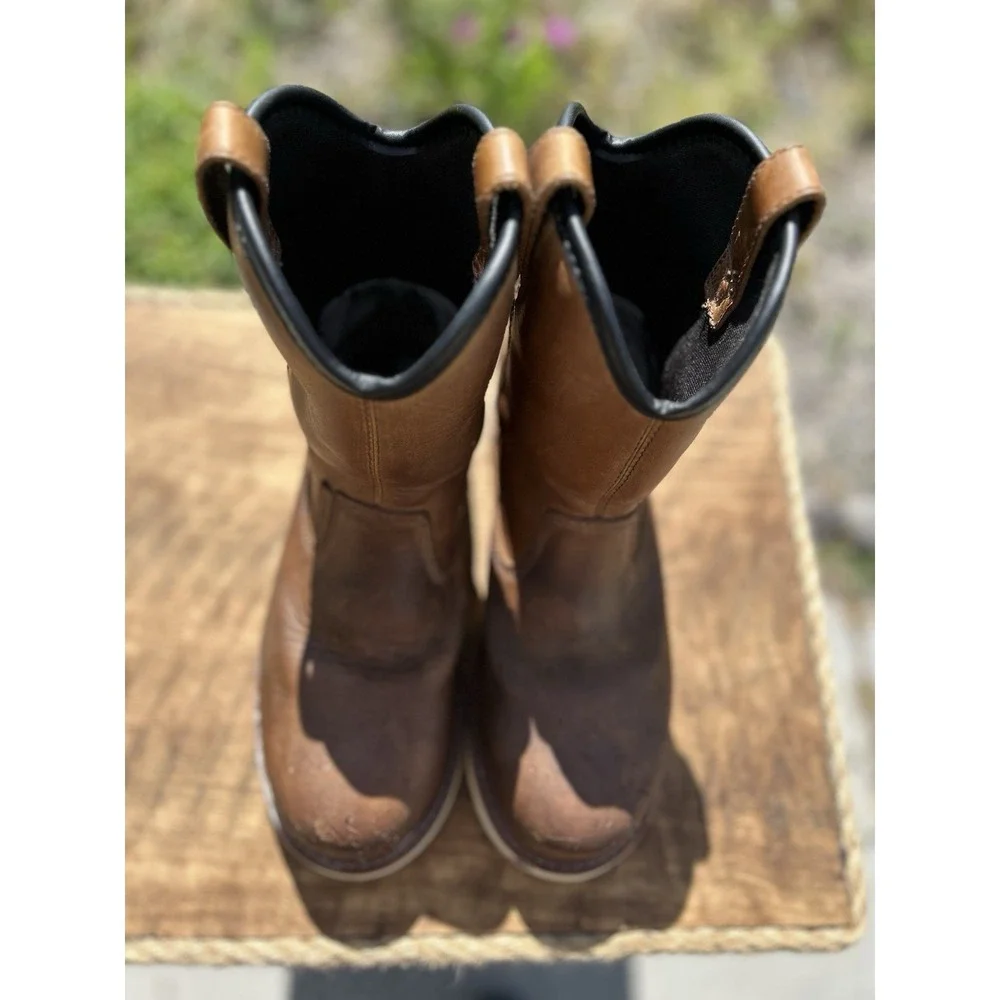 Brunt The Bolduc Comp Toe Pull On Work Boots Brown Leather Men's 7